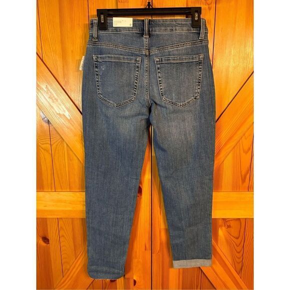 Maurices jeans boyfriend crop size 0 distressed stretch raw hem nwt (4674) - Picture 4 of 7